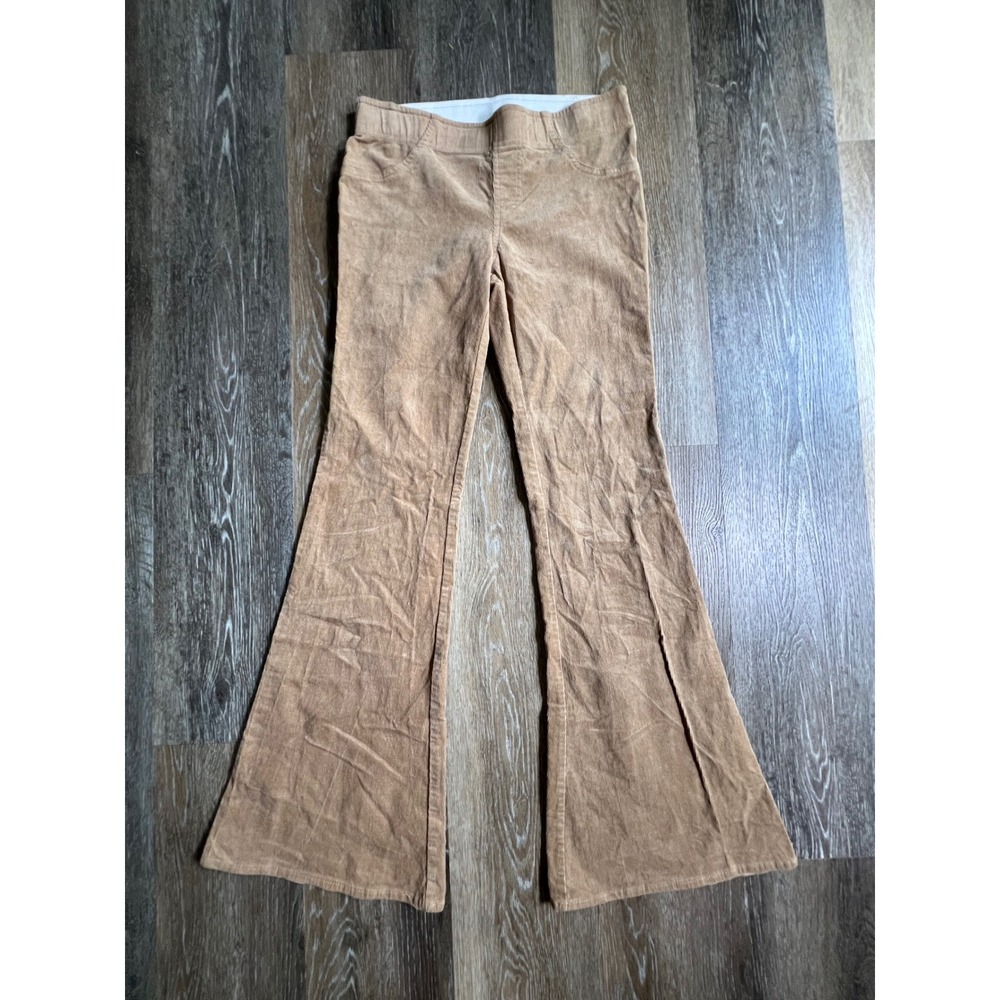 Forever 21 Corduroy Flare Pants Women Small Tan Brown Bell Bottom Pull On Boho